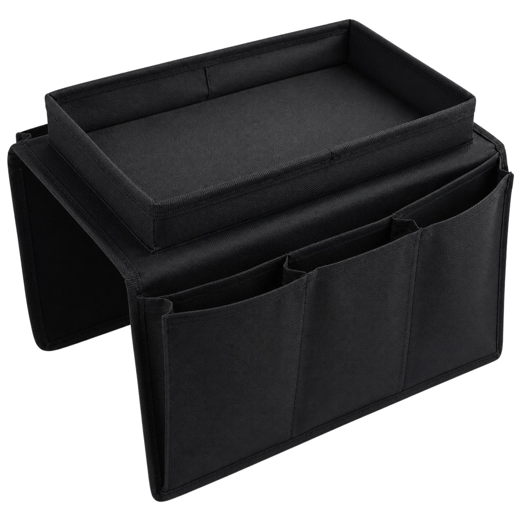 Sofa Armrest Organizer Remote Control Holder Couch Caddy Tray Table Black